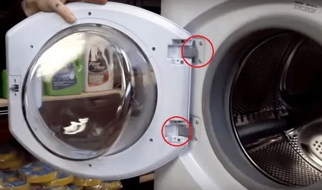 Место крепления дверцы в корпусу СМ